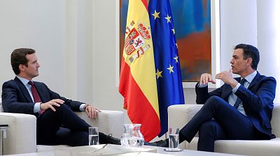 Casado pide a Snchez que "no dependa de los independentistas" y le sugiere que busque el apoyo de Cs