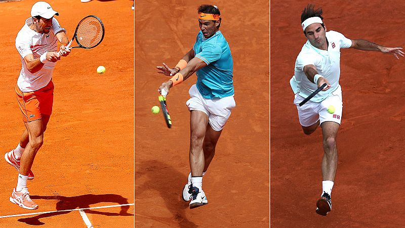 Este jueves en el Madrid Open: Nadal, Djokovic y Federer, en busca de los cuartos de final
