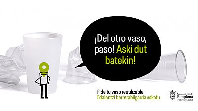 Vasos reutilizables en los Sanfermines para reducir la generaci�n de residuos pl�sticos