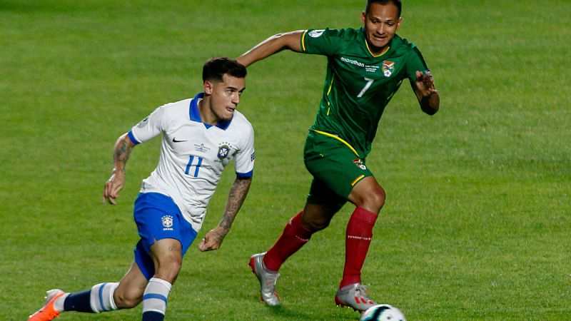 Coutinho y el VAR alivian el estreno de Brasil y frustran a Bolivia