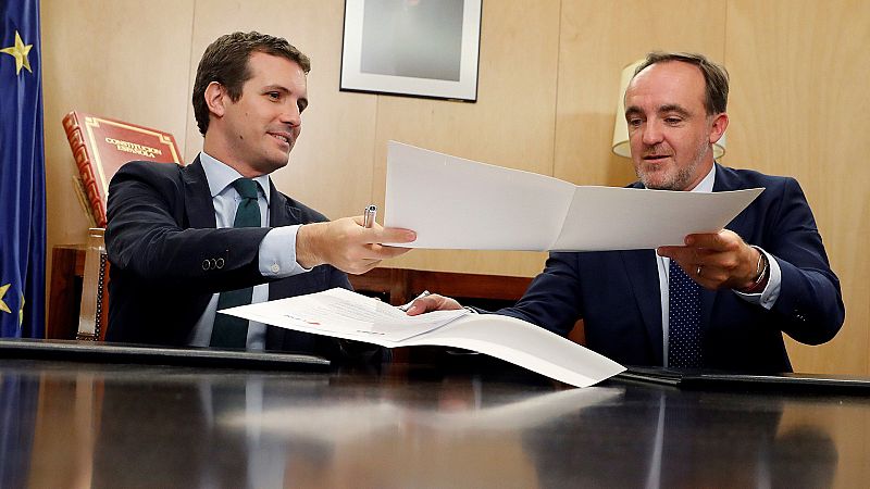 UPN, PP y Cs se comprometen a no acordar nada con el PSOE en el futuro si pacta con Bildu