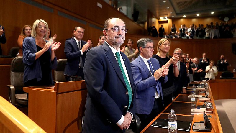 Javier Lambán, investido presidente del primer gobierno cuatripartito de la historia de Aragón