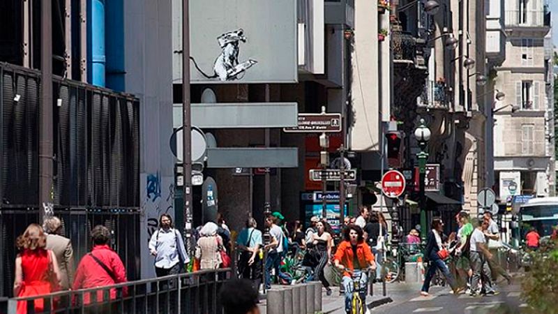 Robado un grafiti de Banksy que estaba cerca del Centro Pompidou de París