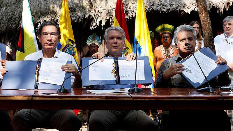 Siete países suramericanos firman el "Pacto de Leticia" para preservar los recursos de la Amazonia
