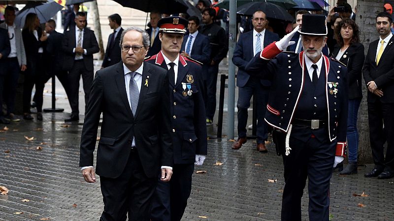Los partidos catalanes escenifican su división en la celebración de la Diada