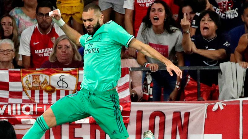 Benzema se estrena en Nervión y sitúa al Madrid colíder