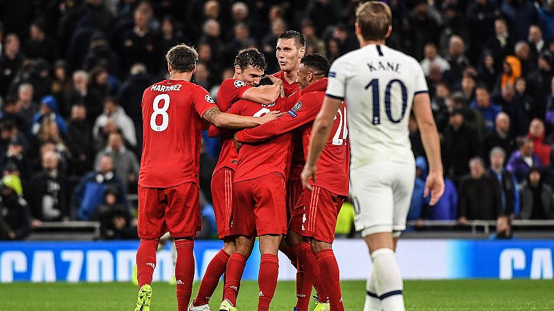 El Bayern endosa un 2-7 al Tottenham; Juventus, PSG y City no fallan