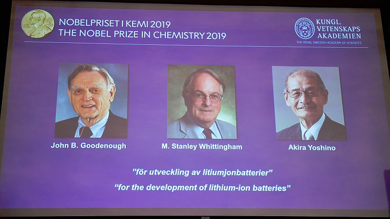 Goodenough, Whittingham y Yoshino obtienen el Nobel de Química por el desarrollo de las baterías de litio