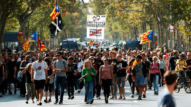 Primeras protestas independentistas en Barcelona a horas de conocer la sentencia del procés