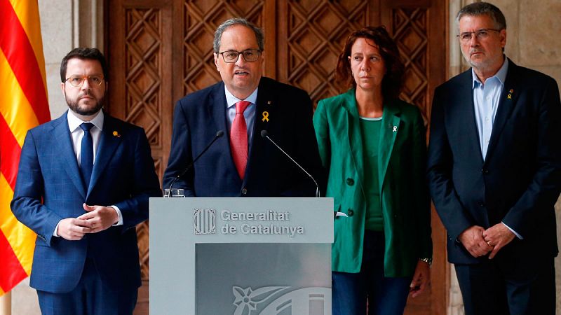 Torra insiste en desvincular la violencia del movimiento independentista y exige a Sánchez una reunión inmediata