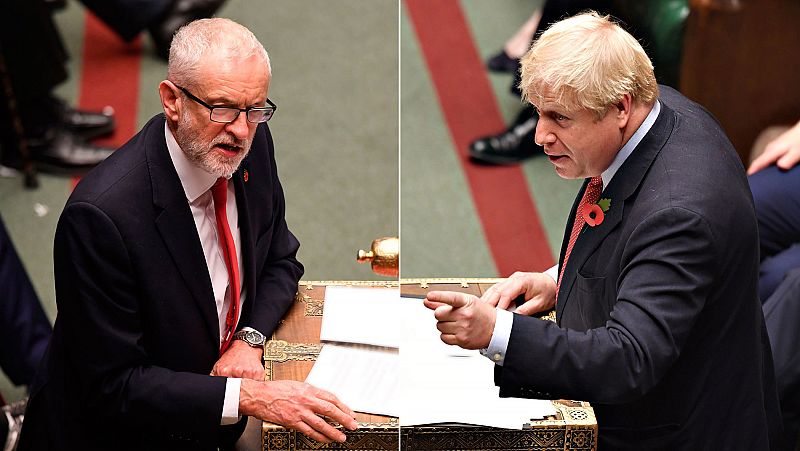 Boris Johnson y Jeremy Corbyn dan el pistoletazo de salida a la campaa electoral en su ltimo debate parlamentario