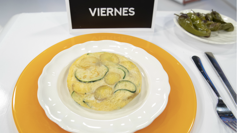 Tortilla de patata, cebolla y calabacín al micro