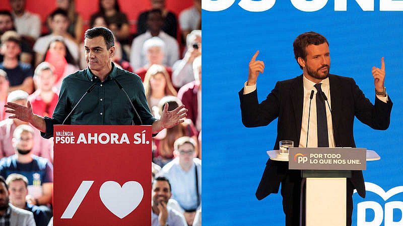Sánchez y Casado: campañas paralelas para pedir el voto útil a izquierda y derecha con duros reproches