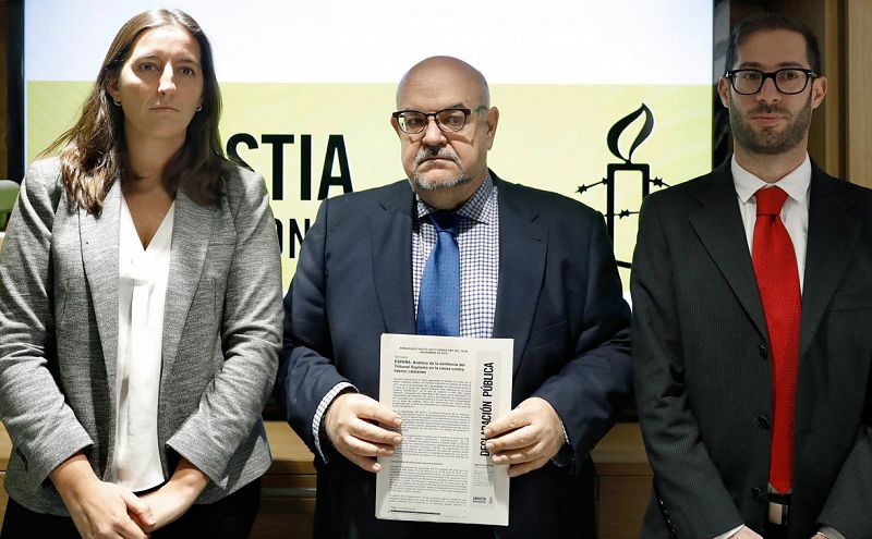 Amnista Internacional cuestiona las penas para los polticos del 'procs' y pide la libertad de 'los Jordis'