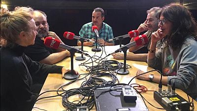 Sobre el escenario con Jorge Bosch, Jorge Calvo, Maribel Verdú y Pilar Castro