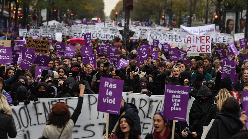 Miles de personas se manifiestan en Francia contra la violencia machista