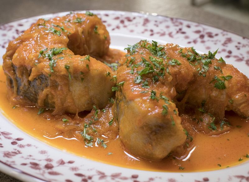 Receta de "congrio encebollado" de Dani García