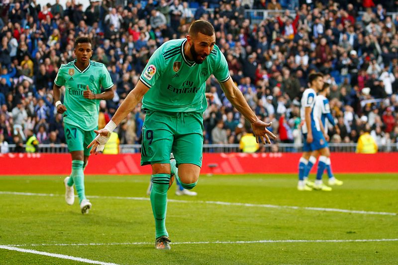 Benzema destraba al Madrid ante el Espanyol