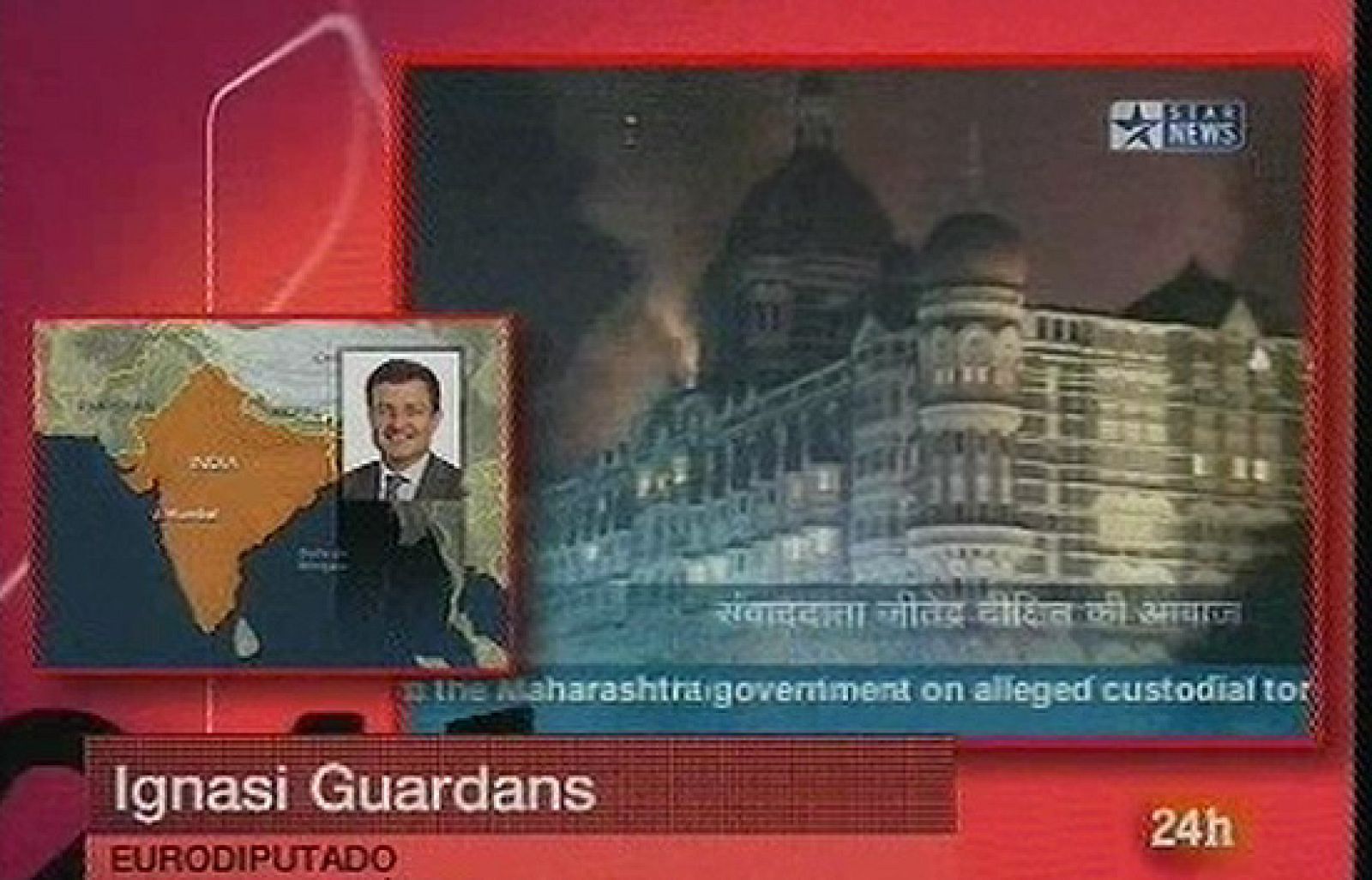 Noche 24 - El Eurodiputado Ignasi Guardans ileso tras los atentados de Bombay - La noche en 24h | Ver