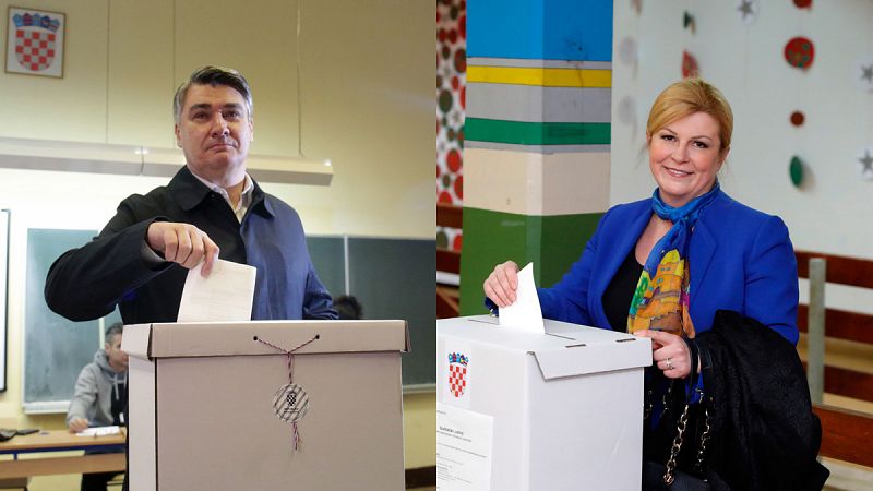 El ex primer ministro Milanovic y la actual presidenta croata, Grabar-Kitarovic, se disputarán la jefatura del Estado