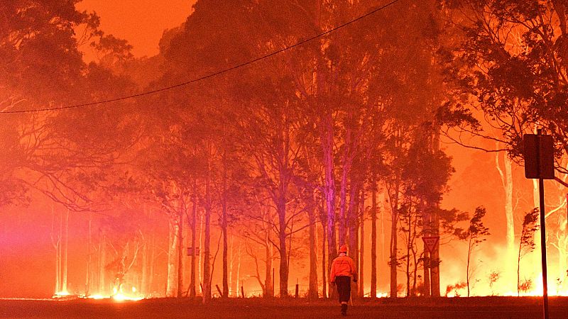 Miles de personas se ven obligadas a refugiarse en la playa por los incendios de Australia