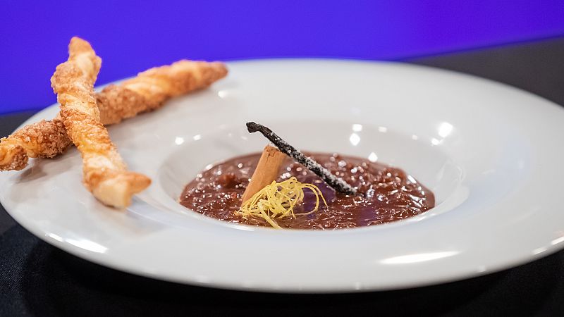 MasterChef Junior 7 - Arroz con leche de chocolate y lazos de hojaldre de Lu