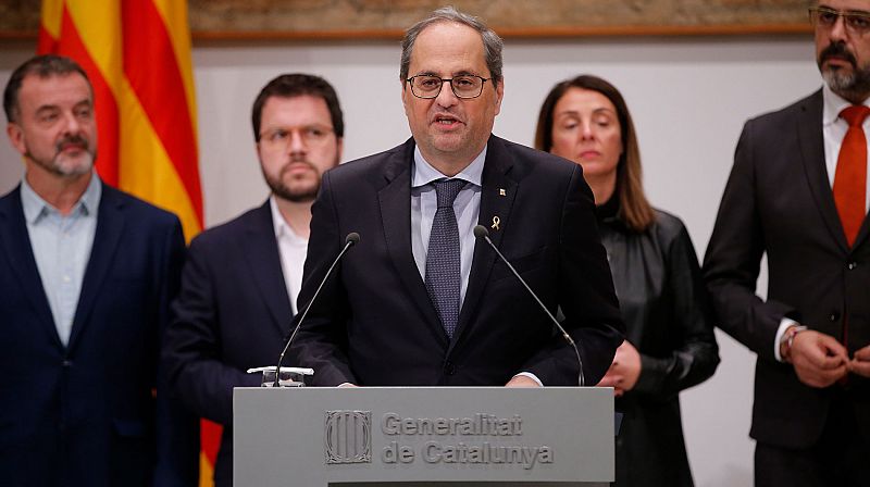 Torra pide un pleno extraordinario para "rechazar" su inhabilitación, que califica de "golpe de Estado"