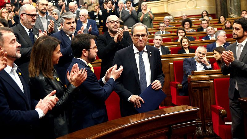 El Parlament de Cataluña ratifica a Torra como presidente y califica su inhabilitación como "golpe de Estado"