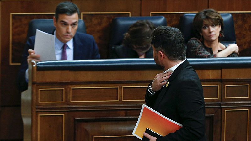 Rufián advierte a Sánchez de que sin mesa de diálogo no habrá legislatura y le afea sus "bandazos" hacia Cataluña