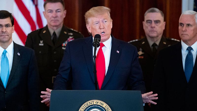 Trump responde al ataque de Irán con sanciones "inmediatas" y llama a rebajar la tensión