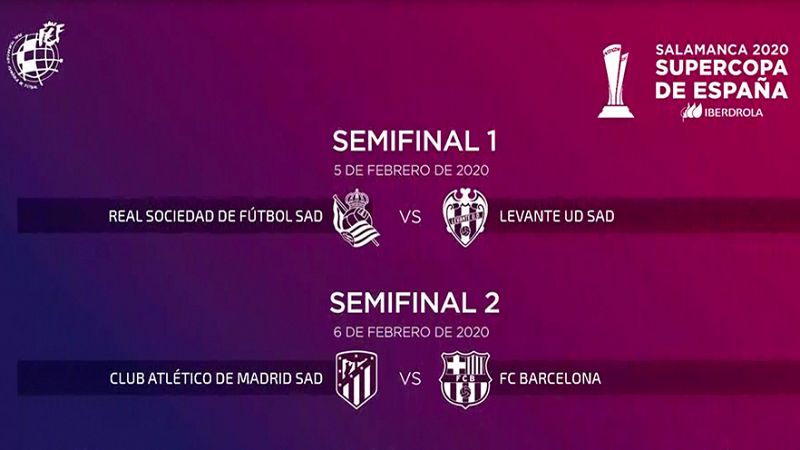 Real Sociedad-Levante y Atlético-Barcelona, semifinales de la Supercopa femenina