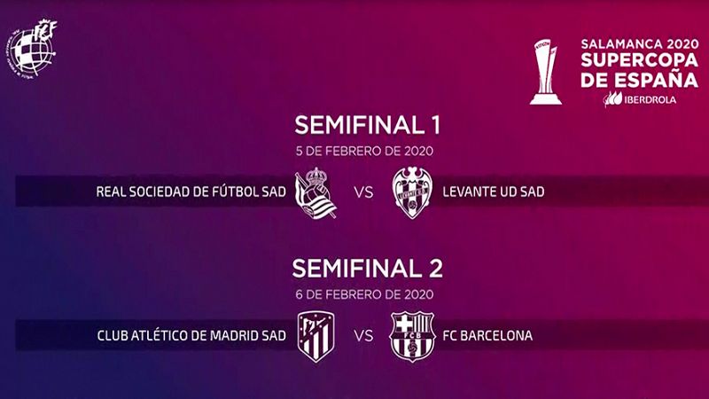 Real Sociedad-Levante y Atlético-Barcelona, semifinales de la Supercopa femenina