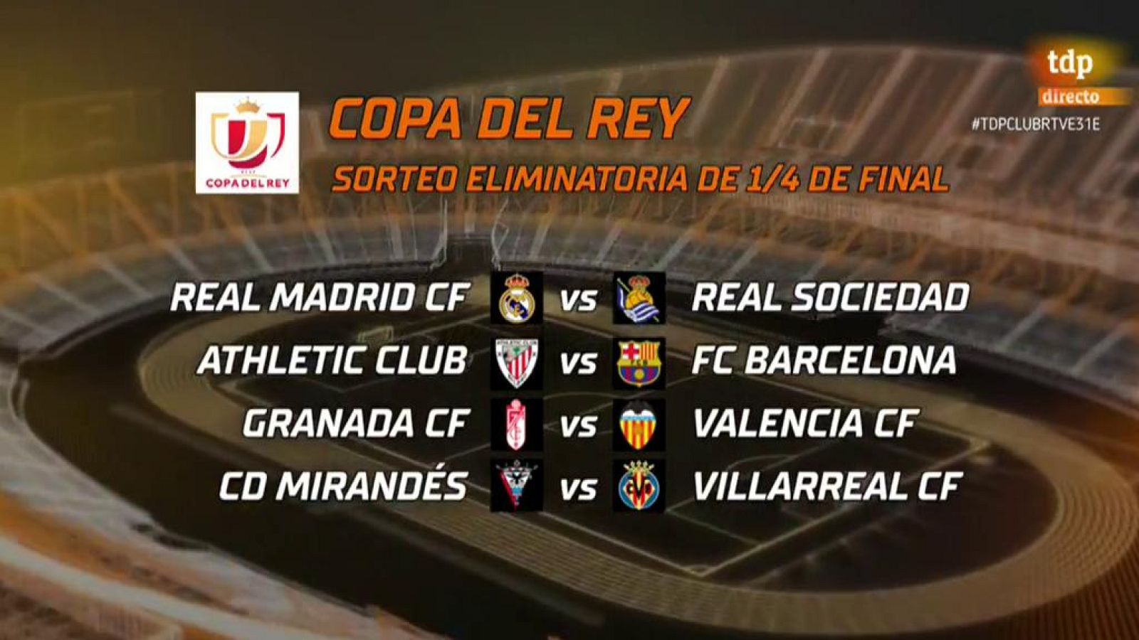 Real Madrid - Real Sociedad y Athletic - Barça, duelos destacados de los cuartos de Copa - TDP Club | Ver