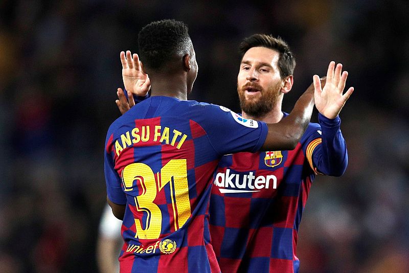 Messi y Fati conectan para ganar al Levante en un minuto