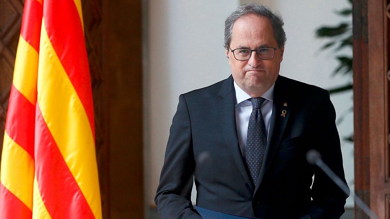 El Tribunal Superior de Justicia de Cataluña abre otra investigación a Torra por no retirar el lazo amarillo del Palau