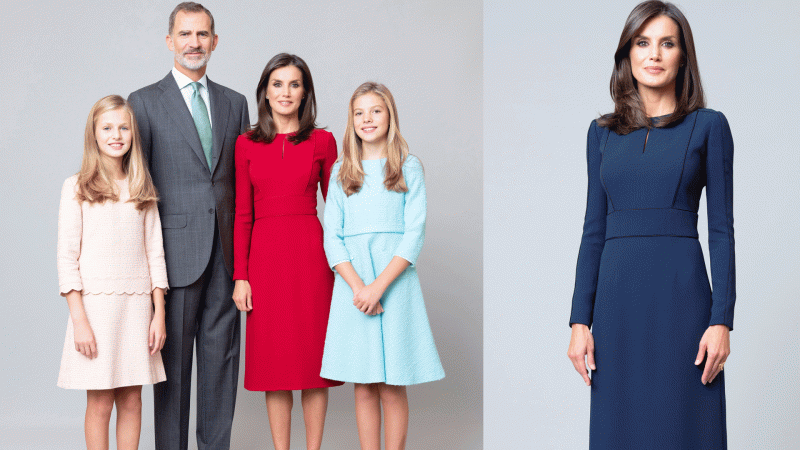 La Reina Letizia repite: un vestido, dos colores