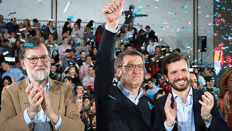 Casado y Rajoy arropan a Feijóo en Galicia y acusan a Sánchez de querer imponer una España "desigual"