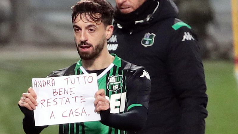 Un gol dedicado a los tiffosi: "Todo va a ir bien. Quedaos en casa"