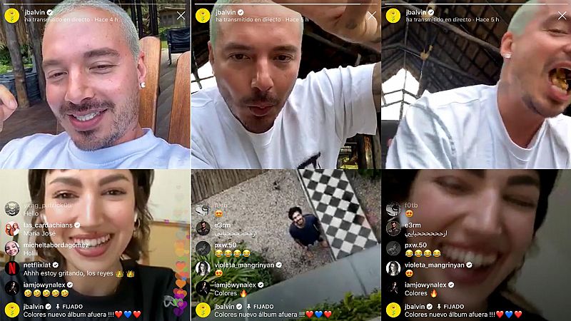 J Balvin y Úrsula Corberó protagonizan un directo de Instagram en cuarentena con aires de "perreo virtual"