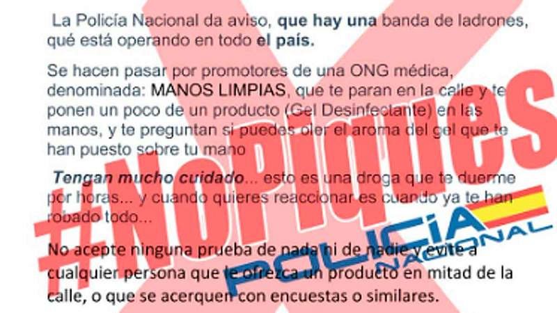 El bulo de Manos Limpias: no hay una banda de atracadores que te duerme oliendo gel hidroalcohólico