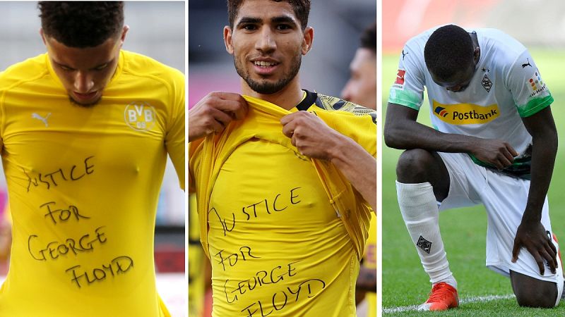 Sancho y Achraf piden "justicia para George Floyd" y Marcus Thuram homenajea a Kaepernick en la Bundesliga