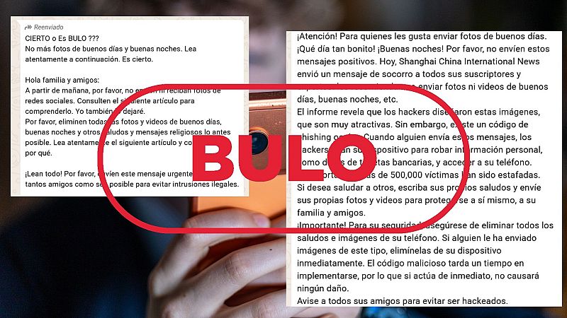 No, no se han hackeado cuentas con imágenes pre-elaboradas de Buenos días, Buenas noches o que tengas una feliz semana