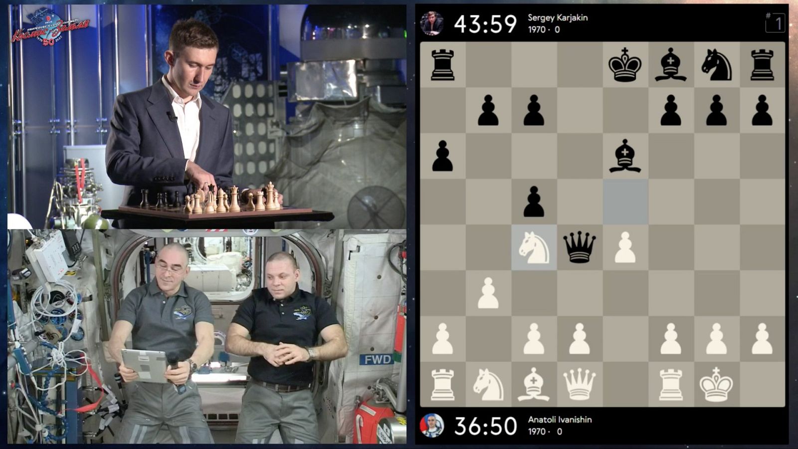 Karjakin e Ivanishin firman tablas en la partida Tierra-ISS | RTVE.es - TDP Club | Ver