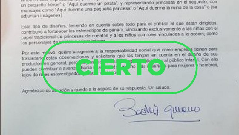 Sí, la carta del Ministerio de Igualdad sobre los carteles sexistas es auténtica y sigue el procedimiento habitual desde 1994