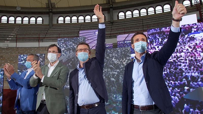 Casado confía en Feijóo para "catapultar" en España al PP del "milagro económico" necesario frente a la COVID-19