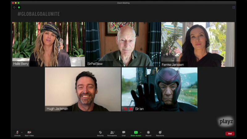 La reunión por videollamada de Zoom de las estrellas de X-Men en el concierto 'Global Goal'
