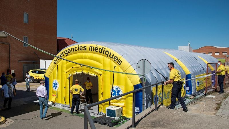 Lleida instala un hospital de campaña tras triplicar las personas hospitalizadas con COVID-19 en diez días