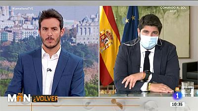 L�pez Miras: ''El aumento de positivos en Murcia se debe a dos personas que pasaron los controles de Barajas"