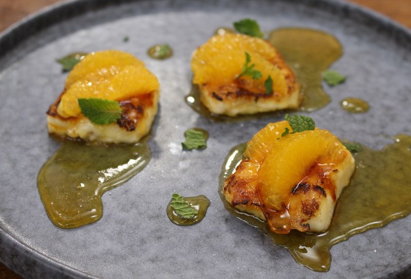 Leche frita con naranja y azahar