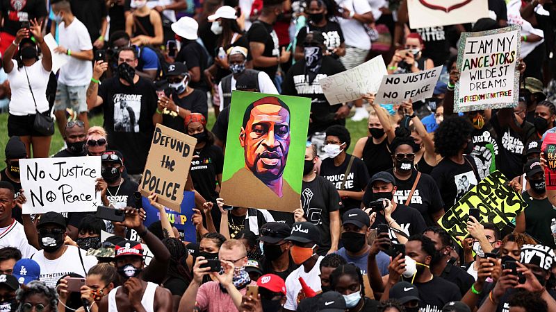 Una manifestación contra el racismo en Washington marca el 57 aniversario del discurso 'I have a dream' de Luther King